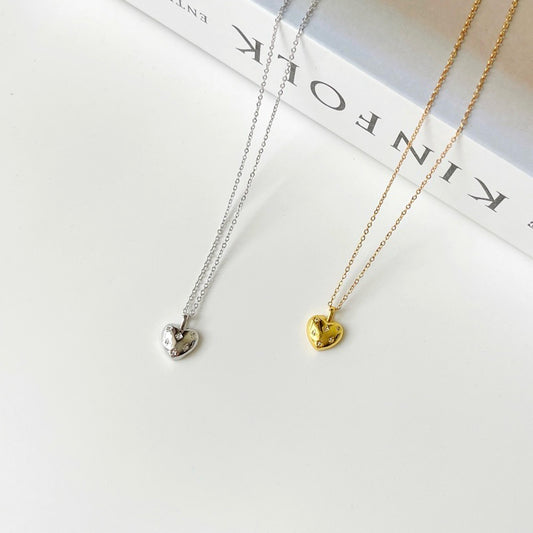 Adore Heart Bijoux Pendant with Tiny White Zirconia Stone Bracelet (Silver / Gold)