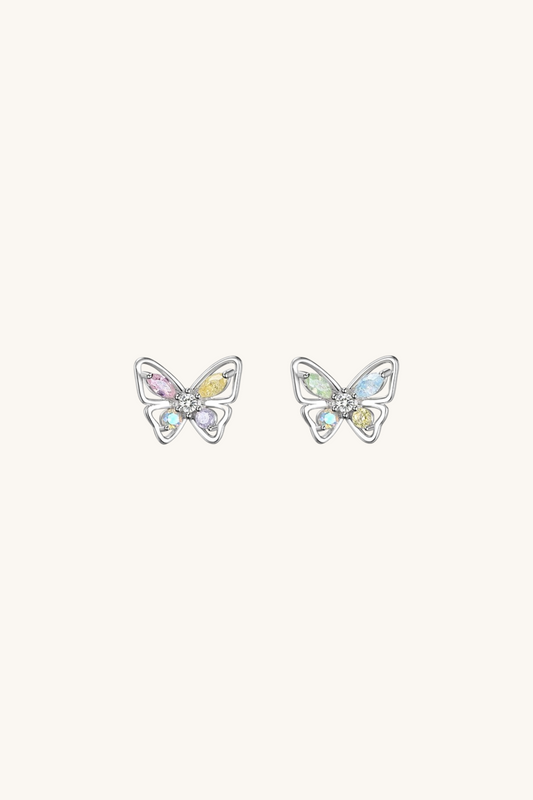 Nabi Butterfly Diamond Simulant Cubic Zirconia Stud Earrings